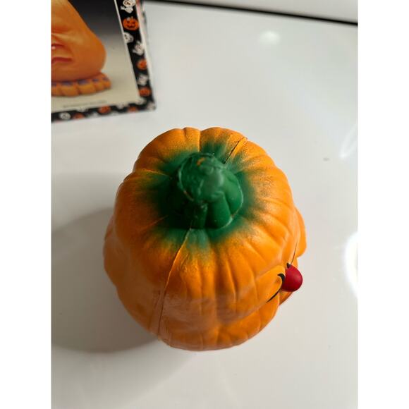 2 new vintage Halloween grumpy pumpkin displays. UNTESTED! Orange decoration - Picture 12 of 16